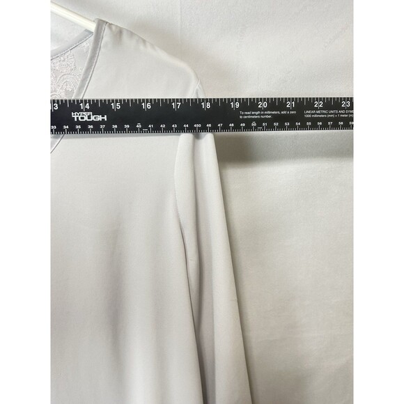 Charming Charlie Womens L Gray Embroidered Laced Open Back Top - Picture 2 of 9